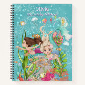 海の下のベストフレンド人魚のカリグラフィー ノートブック (正面)