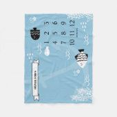 海の下のベビーの節目 フリースブランケット (正面)