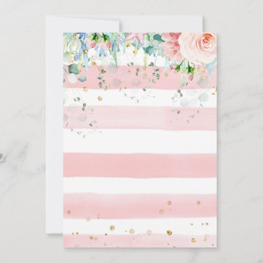 海の下のベビーシャワー招待状 ガール オーシャン 招待状 (裏面)