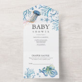 海の下のベビーシャワー オールインワン招待状 (内側)