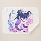 海の下のボホ人魚ピンク&パープル シェルパブランケット (正面(横))