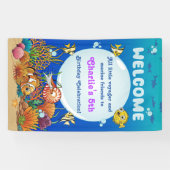 海の下のマンガ動物パーティー歓迎バナー 横断幕 (横)