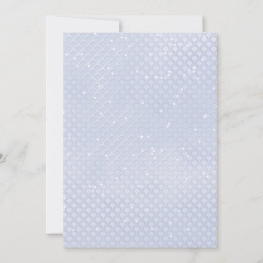 海の下のマーメイドエレガントシックな女の子の赤ちゃんシャワー 招待状 (裏面)