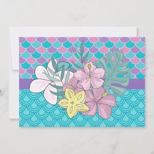 海の下のマーメイドザシー6誕生日招待 招待状 (裏面)