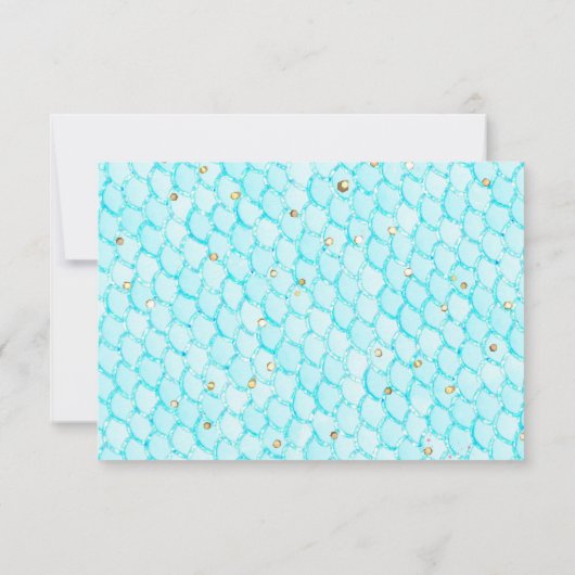 海の下のマーメイドテールの女の子のブックリクエスト サンキューカード (裏面)