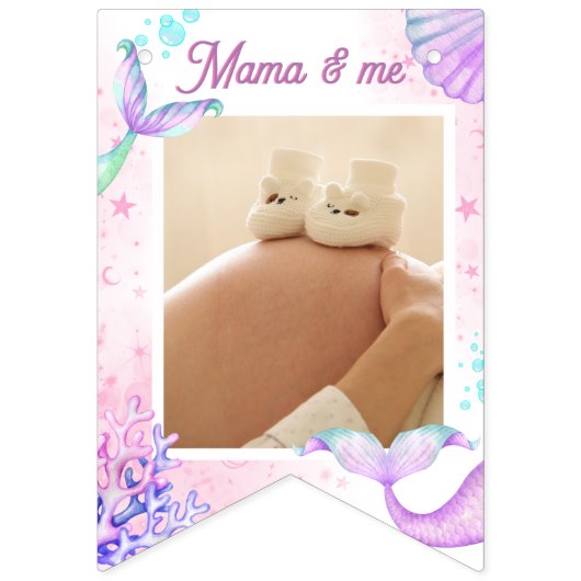 海の下のマーメイドテールウォーター誕生日 バンティングフラッグ (第2の旗)