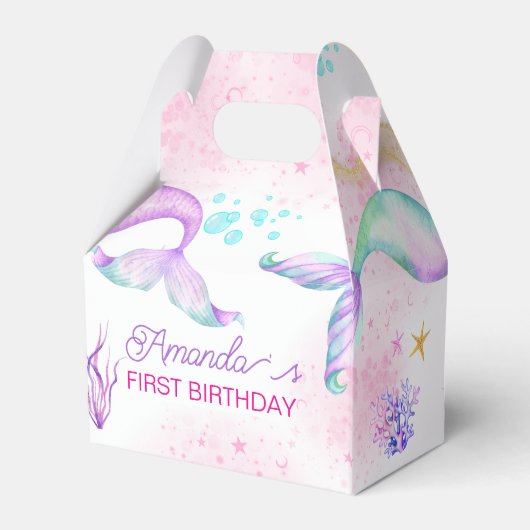 海の下のマーメイドテールウォーター誕生日 フェイバーボックス (裏面サイド)