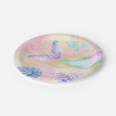 海の下のマーメイドテールウォーター誕生日 ペーパープレート (アングル)