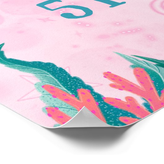 海の下のマーメイドテールウォーター誕生日 ポスター (角)