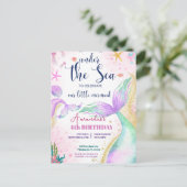 海の下のマーメイドテールウォーター誕生日 ポストカード (スタンド正面)