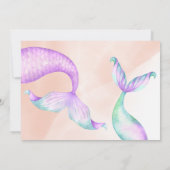 海の下のマーメイドテールウォーター誕生日 招待状 (裏面)