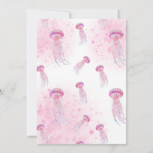 海の下のマーメイドテールウォーター誕生日 招待状 (裏面)