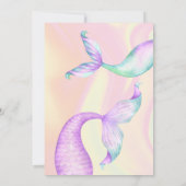 海の下のマーメイドテールウォーター誕生日 招待状 (裏面)