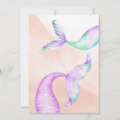 海の下のマーメイドテールウォーター誕生日 招待状 (裏面)