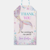 海の下のマーメイドテールサンキュー誕生日 ギフトタグ (正面)