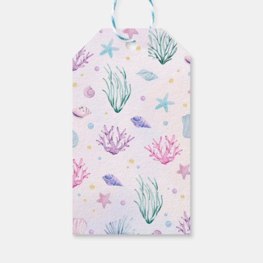 海の下のマーメイドテールサンキュー誕生日 ギフトタグ (裏面)