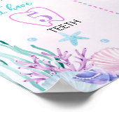 海の下のマーメイドテールマイルストーンサイン誕生日 ポスター (角)