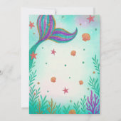 海の下のマーメイドテール誕生日 招待状 (裏面)