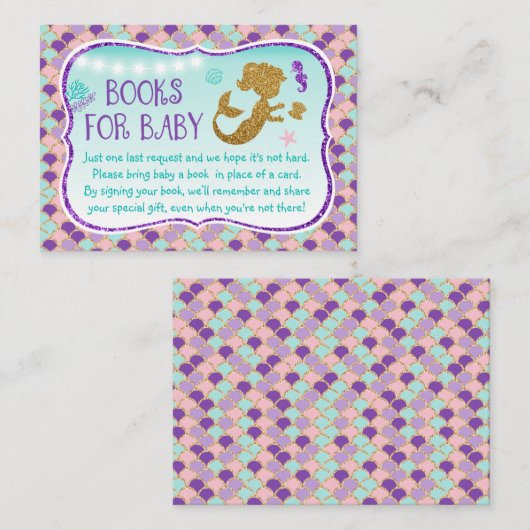 海の下のマーメイドベビーブックリクエストカード エンクロージャーカード (正面/裏面)