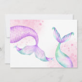 海の下のマーメイド写真の水の色の誕生日 招待状 (裏面)