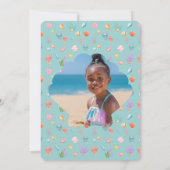 海の下のマーメイド誕生日の写真 招待状 (裏面)