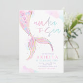 海の下のマーメイド誕生日パーティーパーティー 招待状 (スタンド正面)