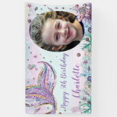 海の下のマーメイド誕生日写真の背景 横断幕 (縦)