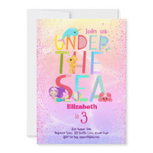 海の下のユニコーンマーメイドピンクグリッターガールズ