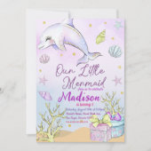 海の下のリトルマーメイド誕生日パーティー 招待状 (正面)