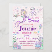 海の下のリトルマーメイド誕生日パーティー 招待状 (正面)