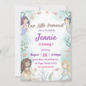 海の下のリトルマーメイド誕生日パーティー 招待状 (正面)