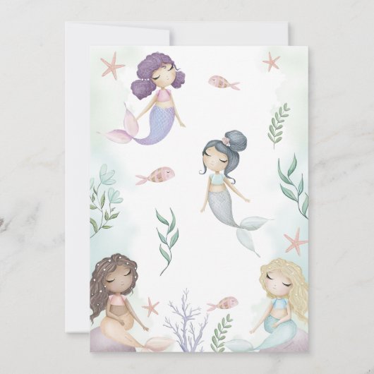 海の下のリトルマーメイド誕生日パーティー 招待状 (裏面)