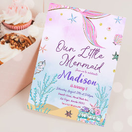 海の下のリトルマーメイド誕生日パーティー 招待状