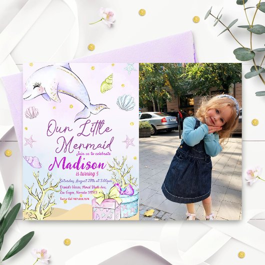 海の下のリトルマーメイド誕生日パーティー 招待状