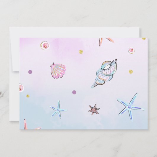 海の下のリトルマーメイド誕生日パーティー 招待状 (裏面)