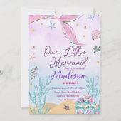 海の下のリトルマーメイド誕生日パーティー 招待状 (正面)