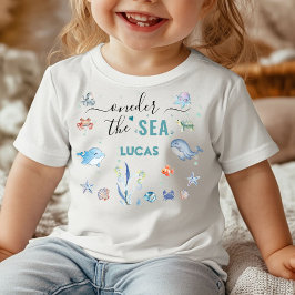 海の下のワンダーランド 1歳の誕生日 ベビーTシャツ