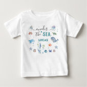 海の下のワンダーランド 1歳の誕生日 ベビーTシャツ (正面)