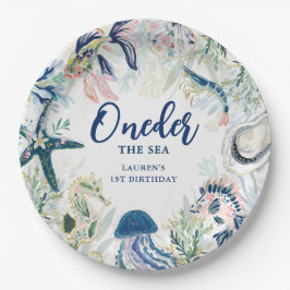 海の下のワンダー1歳の誕生日 ペーパープレート