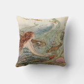 海の下のヴィンテージの美しくガーリーな人魚 クッション (裏面)