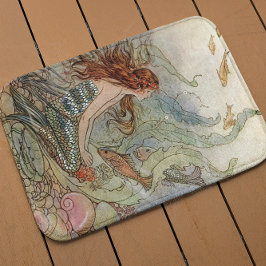 海の下のヴィンテージの美しくガーリーな人魚 バスマット