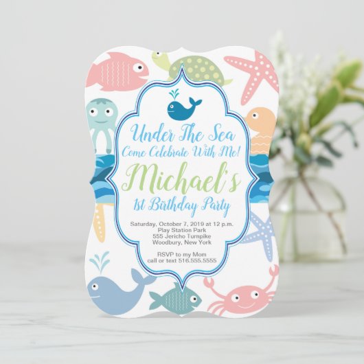 海の下の一番目の誕生日の魚 招待状 (スタンド正面)