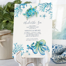 海の下の三歳のパーティー 招待状