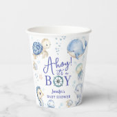 海の下の世界  愛らしい男の子 海のベイビーシャワー 紙コップ (裏面)