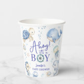 海の下の世界  愛らしい男の子 海のベイビーシャワー 紙コップ (正面)