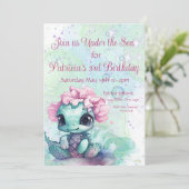 海の下の亀の三歳の誕生日 招待状 (スタンド正面)