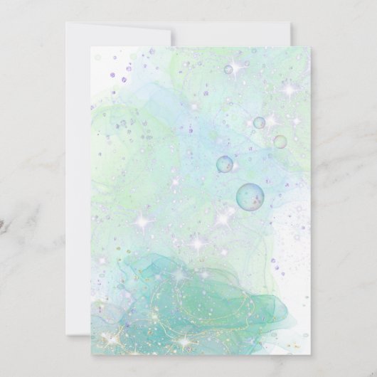 海の下の亀の三歳の誕生日 招待状 (裏面)