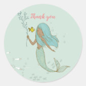 海の下の人魚ありがとうシール ラウンドシール (正面)