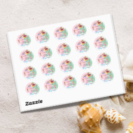 海の下の人魚ありがとうシール ラウンドシール