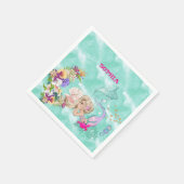 海の下の人魚かわいいナプキン スタンダードカクテルナプキン (角)